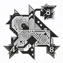 888 angel number tattoo design idea