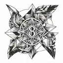 888 angel number tattoo design idea