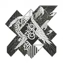 888 angel number tattoo design idea