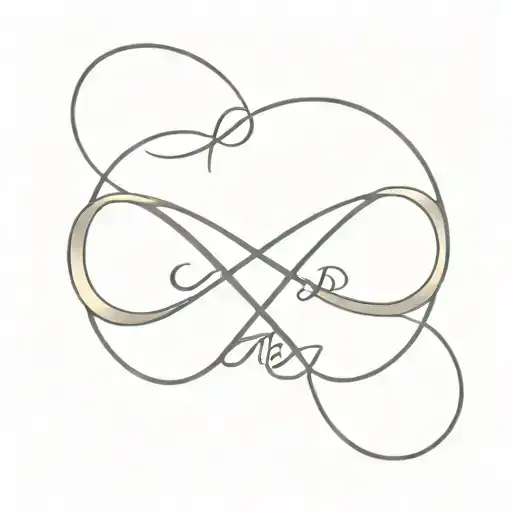 A minimalist design of an infinity symbol intertwined with the Arabic word 'sabr' tattoo design idea