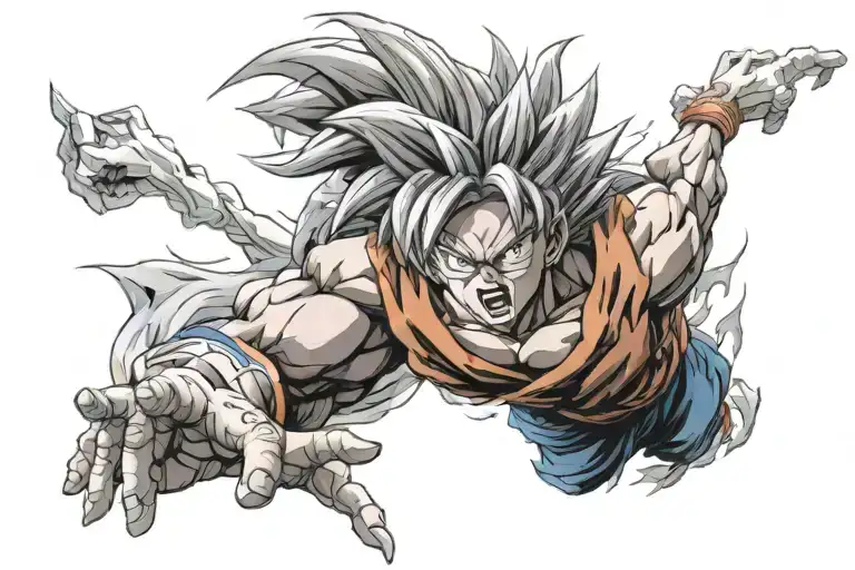 goku ultra instinct tattoo design idea