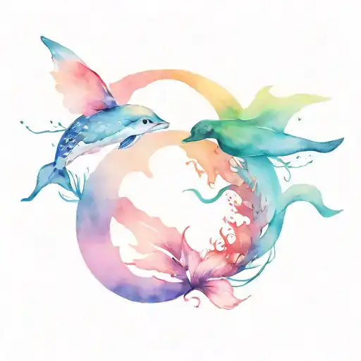 symbolizing 3 FRIENDS that love eaxh other and the sea tattoo design idea