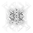 An intricate maze design with hidden messages from the song 'Psycho Killer' woven throughout, in a dotwork style tattoo design idea