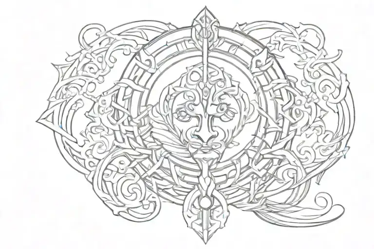 Strength Wisdom Charm Enigma tattoo design idea