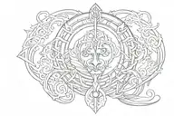 Strength Wisdom Charm Enigma tattoo design idea