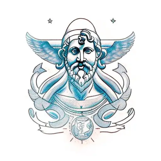 The name "ARISTOTLE ATLAS" in ancient Greek writing The Greek titan atlas The Greek philosopher Aristotle Greek mytholog tattoo design idea