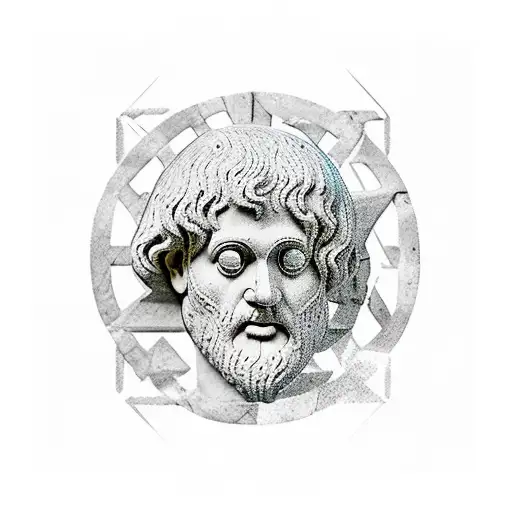 The name "ARISTOTLE ATLAS" in ancient Greek writing, date 08/20/2021 tattoo design idea