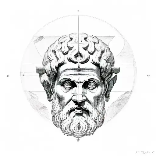 The name "ARISTOTLE ATLAS" in ancient Greek writing The Greek titan atlas The Greek philosopher Aristotle Greek mytholog tattoo design idea