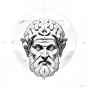 The name "ARISTOTLE ATLAS" in ancient Greek writing The Greek titan atlas The Greek philosopher Aristotle Greek mytholog tattoo design idea
