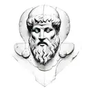 The name "ARISTOTLE ATLAS" in ancient Greek writing The Greek titan atlas The Greek philosopher Aristotle Greek mytholog tattoo design idea