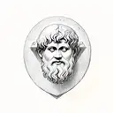 The name "ARISTOTLE ATLAS" in ancient Greek writing The Greek titan atlas The Greek philosopher Aristotle Greek mytholog tattoo design idea
