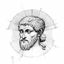 The name "ARISTOTLE ATLAS" in ancient Greek writing, date 08/20/2021 tattoo design idea