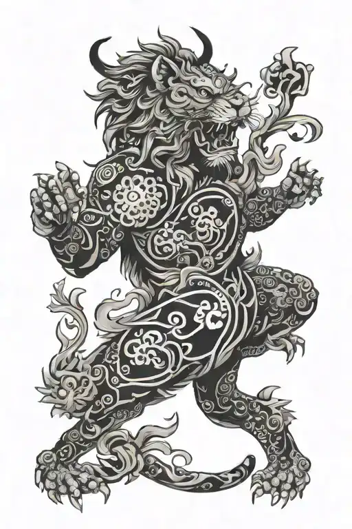 leo zodiac sign language tattoo design idea