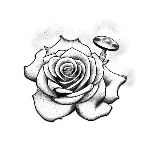 tatuaje para mano de un relog de bolsillo con un trebol en el centro, rodeado de rosas, con cadenas cayendo desde abajo tattoo design idea