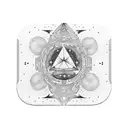 A cosmic-themed skateboard deck with hidden conspiracy symbols tattoo design idea