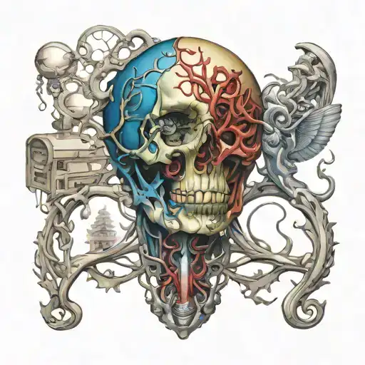 Human anatomy, spiritual, with influences from the band Tool. tattoo design idea