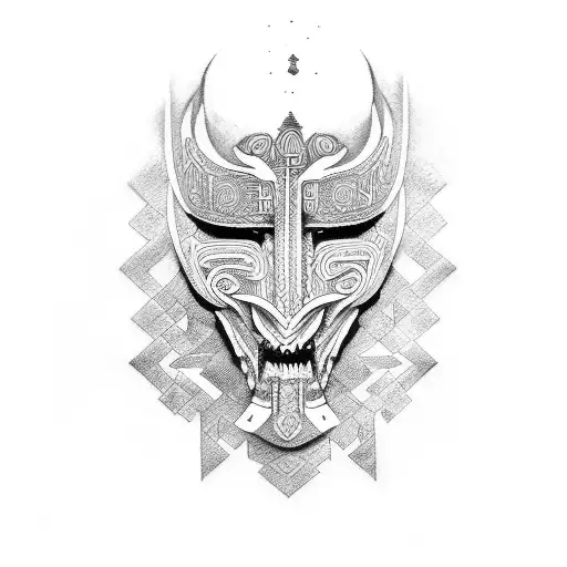 maori worrior cesar tattoo design idea