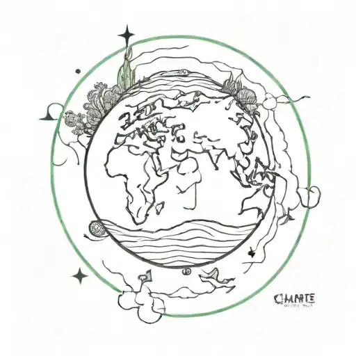 Climate Change, the Earth tattoo design idea