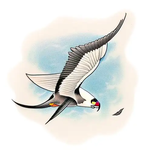 swallow-tailed kite in flight tattoo design idea
