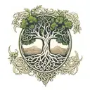 celtic tree of life infinty symbol roots shaped like tattoo design idea