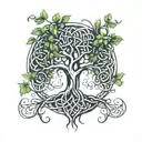 celtic tree of life infinty symbol roots shaped like tattoo design idea
