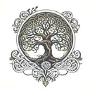 celtic tree of life infinty symbol roots shaped like tattoo design idea