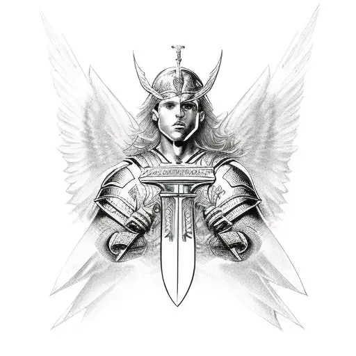 Archangel Michael Sword Epic  tattoo design idea