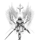 Archangel Michael Sword Epic  tattoo design idea