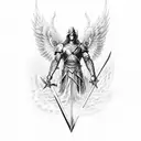 Archangel Michael Sword Epic  tattoo design idea