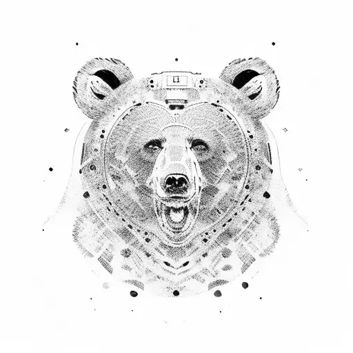 paw print bear tattoo design idea