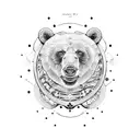 paw print bear tattoo design idea