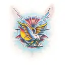 icarus fall tattoo design idea