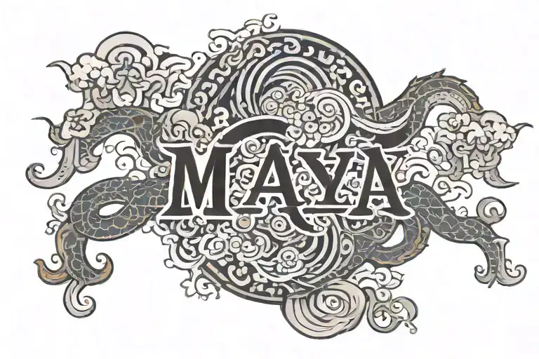 maya name tatto tattoo design idea