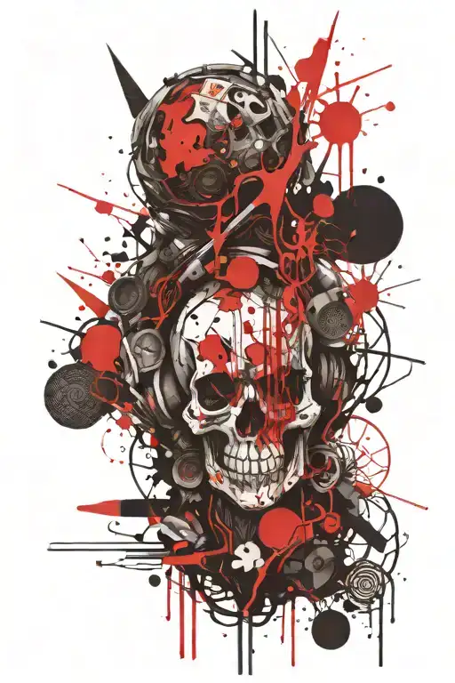 dead inside but keep going tattoo design idea