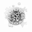 A steampunk-inspired brain with intricate gears and cogs tattoo design idea