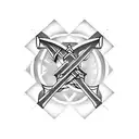 simple Black cross triceps tattoo tattoo design idea