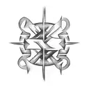 simple Black cross triceps tattoo tattoo design idea
