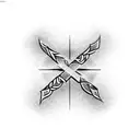 simple Black cross triceps tattoo tattoo design idea