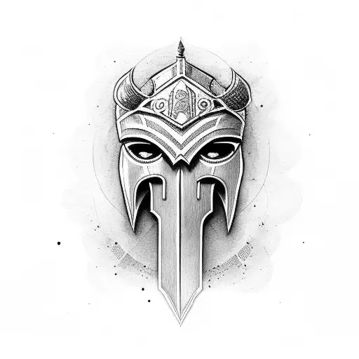 warrior with hammer  tattoo design idea