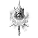 warrior with hammer  tattoo design idea