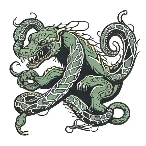 bear snake scorpion tattoo design idea