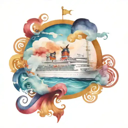 Cruise ship, carnival tattoo design tattoo design idea