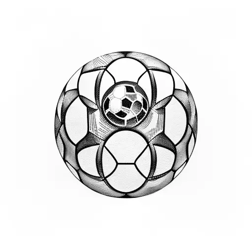 A tattoo of a soccer ball with the flags of Brazil, Greece, and Spain blended together tattoo design idea