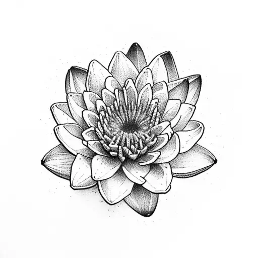  violet, water lily, gladiolus, aster and chrysanthemum in a bouquet  tattoo design idea