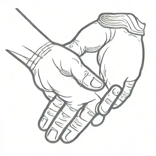 two cousins handshake symbolizing respect tattoo design idea