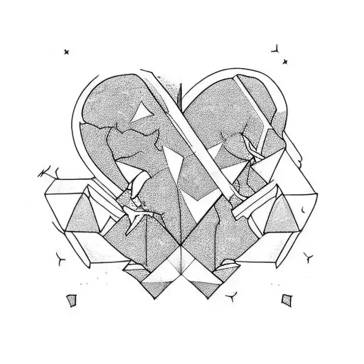broken heart then raise stronger tattoo design idea