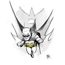 Batman riding on the roadrunner tattoo design idea