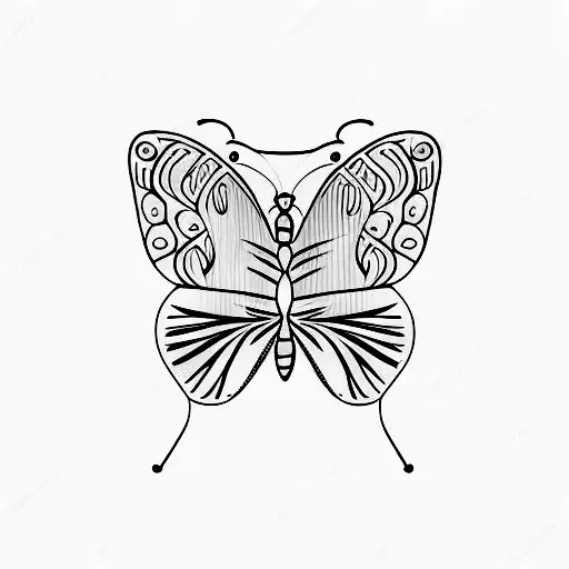 butterfly in stomach  tattoo design idea