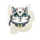 ronin cat with katana tattoo design idea