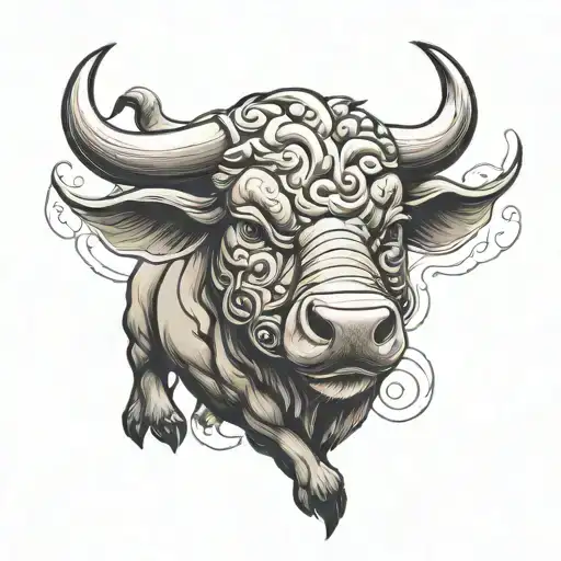 a raging bull tattoo design idea